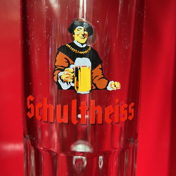 German Beer Glass Heavy Schultheiss Glass - Picture 2 of 8